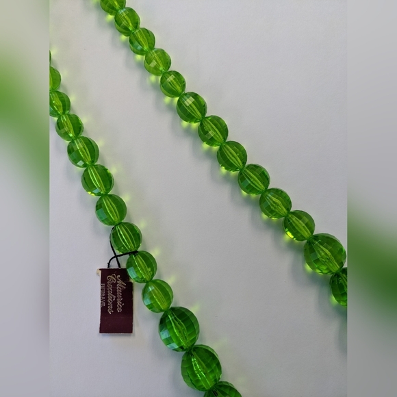 NOS NWT FIFTH AVE. GORGEOUS GREEN FACETED NECKLACE - Picture 6 of 12